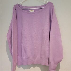 Maeve Anthropologie Boat-Neck Pullover Sweater in Lilac Purple, Size XL
